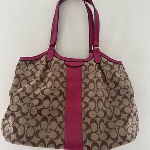 Stylish Brown and Pink Designer Tote Bag